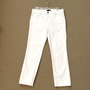 Cropped white jeans